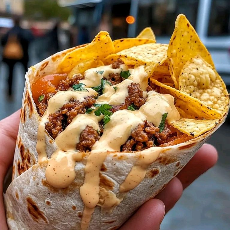 Zawijane tacos z wołowiną w sosie kremowym – idealna atmosfera street food!