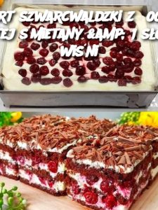 Tort szwarcwaldzki z 800 g bitej śmietany & 1 słoik wiśni