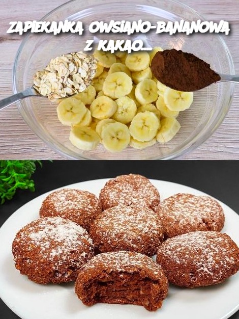 Zapiekanka owsiano-bananowa z kakao....