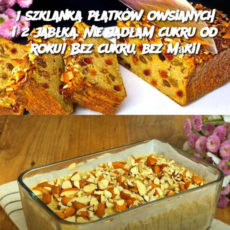 1 szklanka płatków owsianych i 2 jabłka. Nie jadłam cukru od roku! Bez cukru, bez mąki!