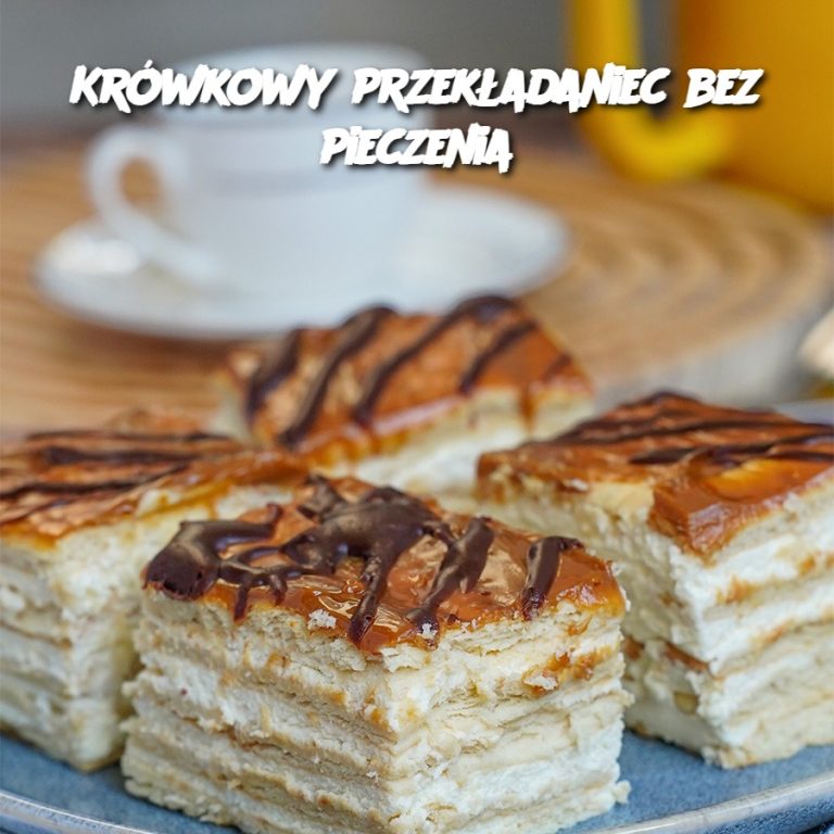 Krówkowy przekładaniec bez pieczenia