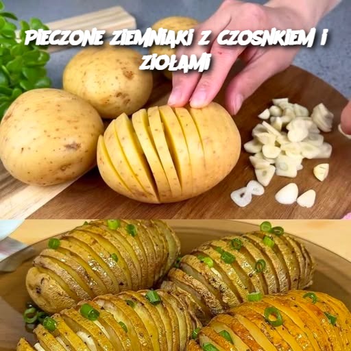 Pieczone ziemniaki z czosnkiem i ziołami