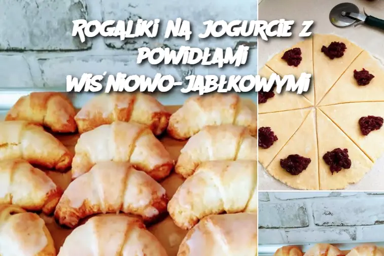 Rogaliki na jogurcie z powidłami wiśniowo-jabłkowymi