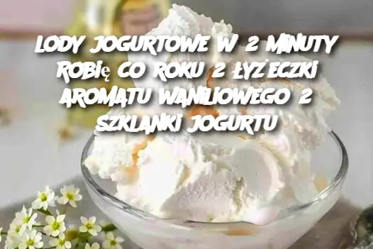 lody jogurtowe w 2 minuty Robię co roku 2 łyżeczki aromatu waniliowego 2 szklanki jogurtu