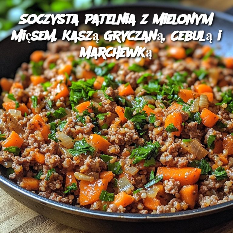 Soczysta Patelnia z Mielonym Mięsem, Kaszą Gryczaną, Cebulą i Marchewką