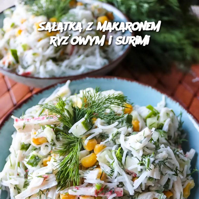 Sałatka z makaronem ryżowym i surimi