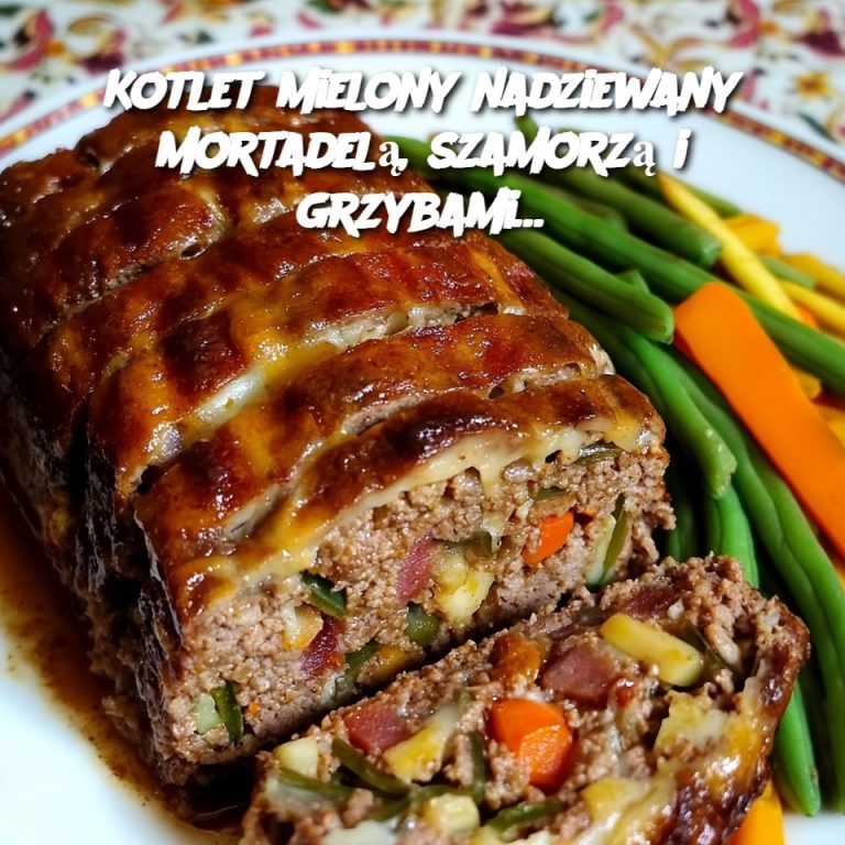 Kotlet mielony nadziewany mortadelą, szamorzą i grzybam