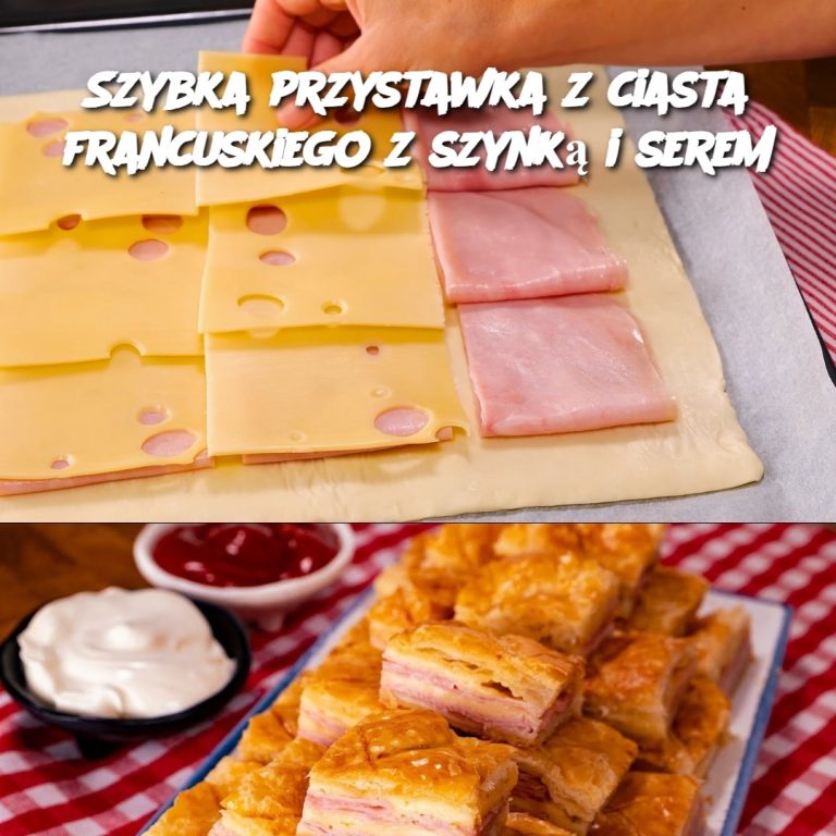 Szybka przystawka z ciasta francuskiego z szynką i serem