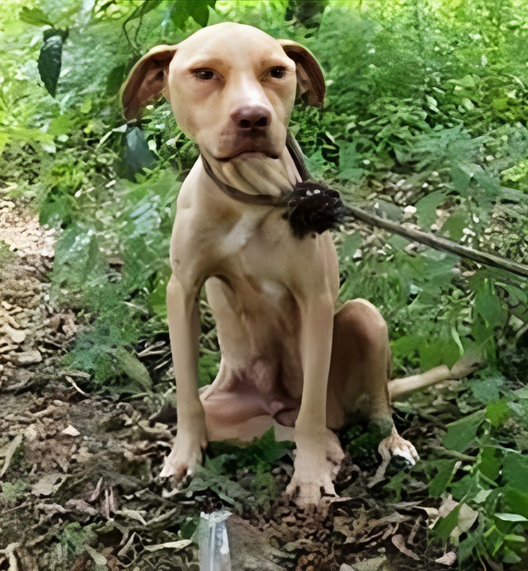 Przywiązany do drzewa, pozostawiony na śmierć: mimo to pit bull nigdy nie przestał chronić swojego cennego sekretu