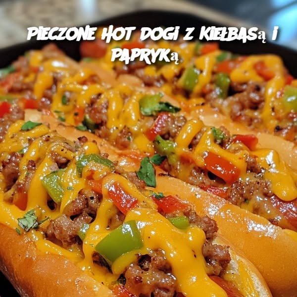 Pieczone Hot Dogi z Kiełbasą i Papryką