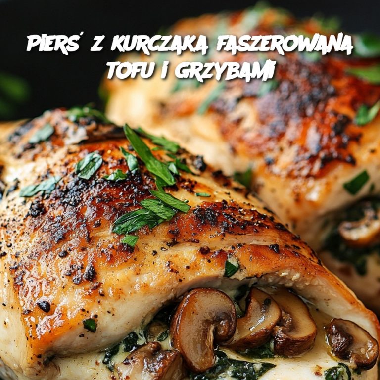 Pierś z kurczaka faszerowana tofu i grzybami