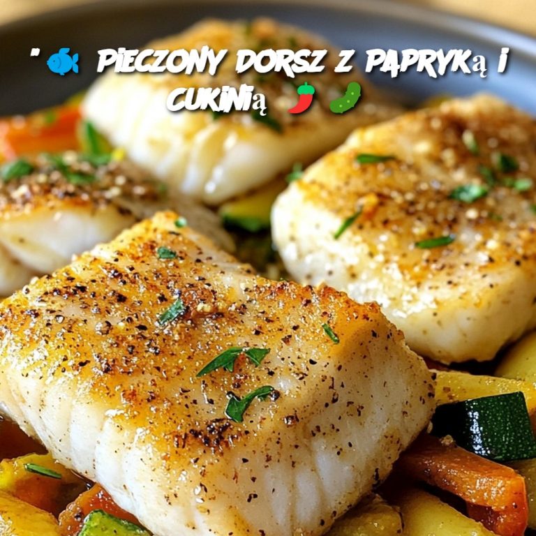 " Pieczony Dorsz z Papryką i Cukinią 🌶️🥒