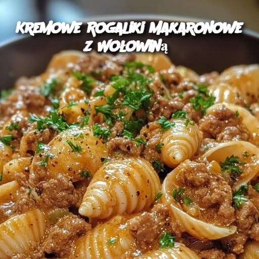 Kremowe Rogaliki Makaronowe z Wołowiną