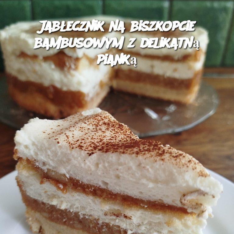 Jabłecznik na biszkopcie bambusowym z delikatną pianką