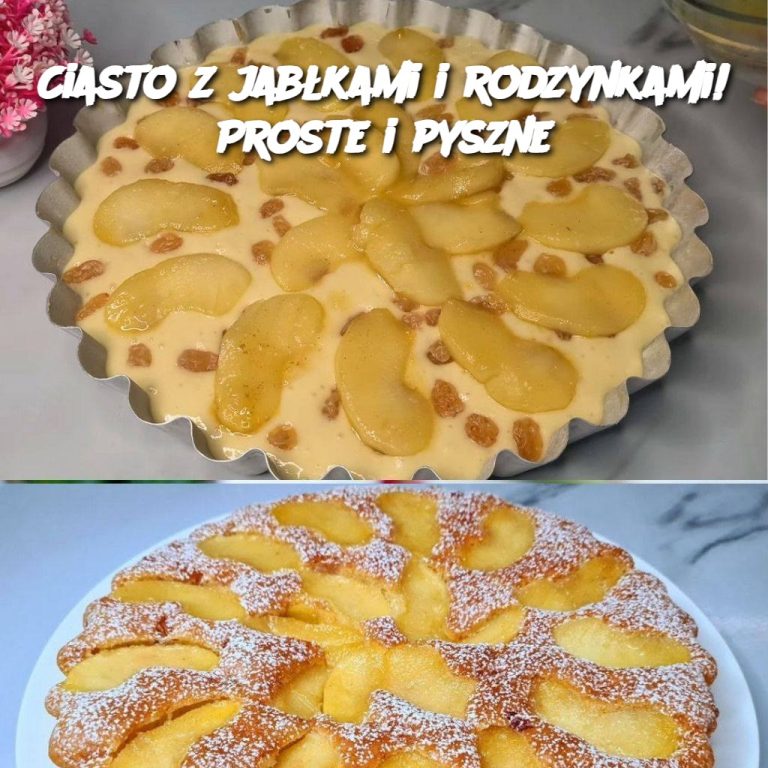 Ciasto z jabłkami i rodzynkami! Proste i pyszne