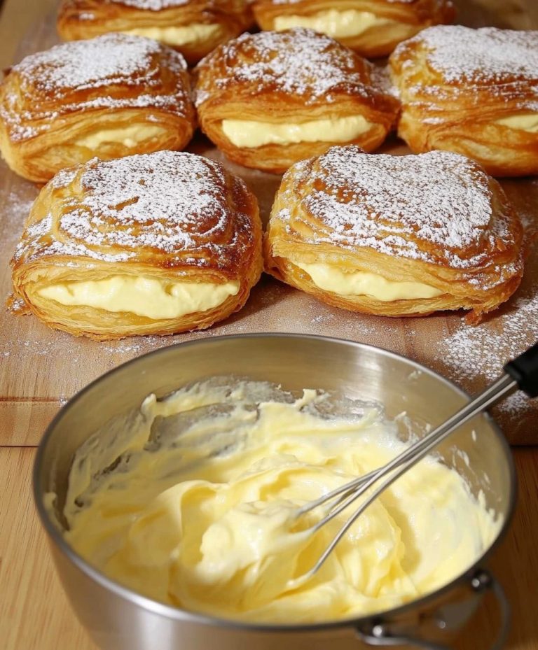 Pyszne ciasto francuskie z kremem waniliowym! Odkryj ten nieodparty deser!