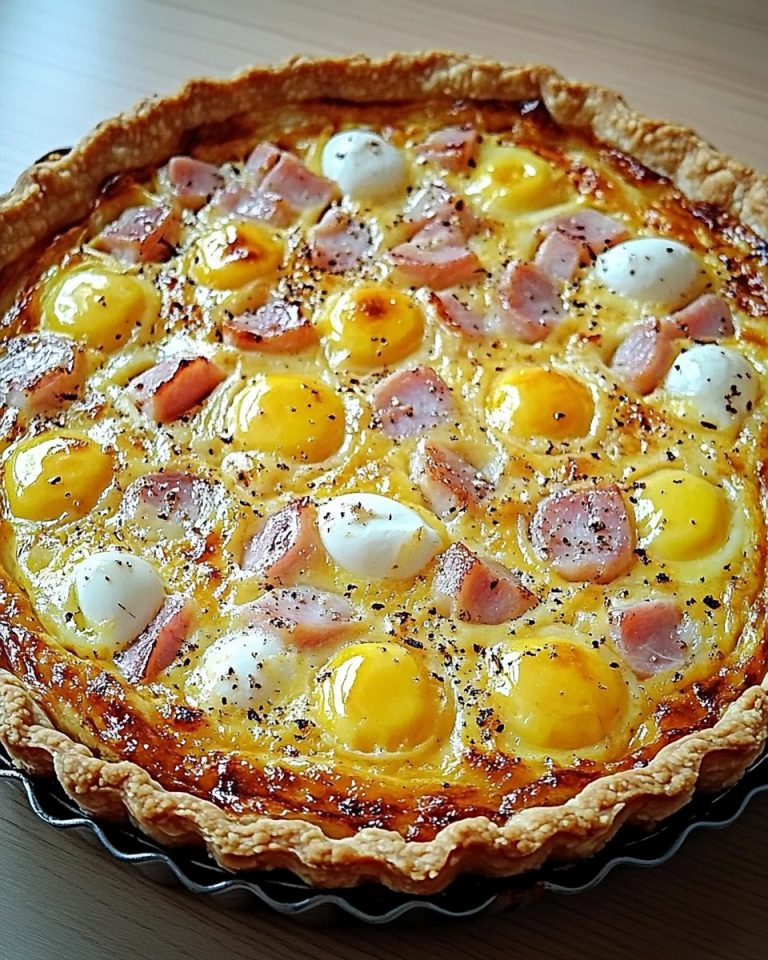 Quiche z szynką i jajkami na twardo