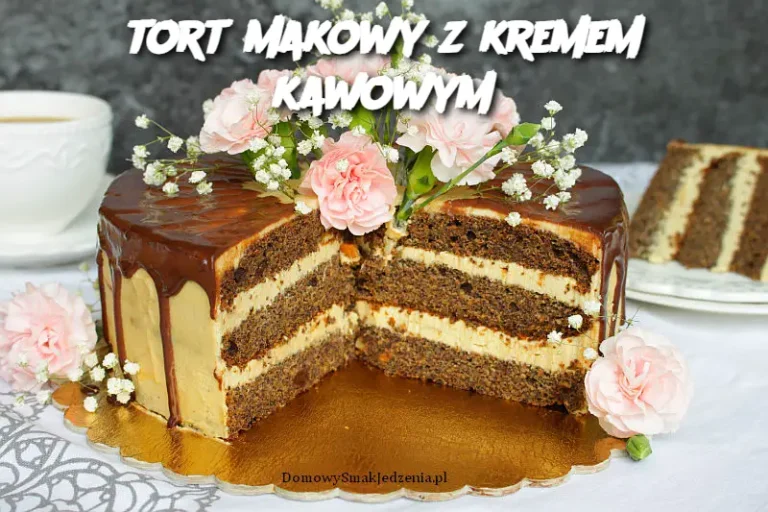 tort makowy z kremem kawowym