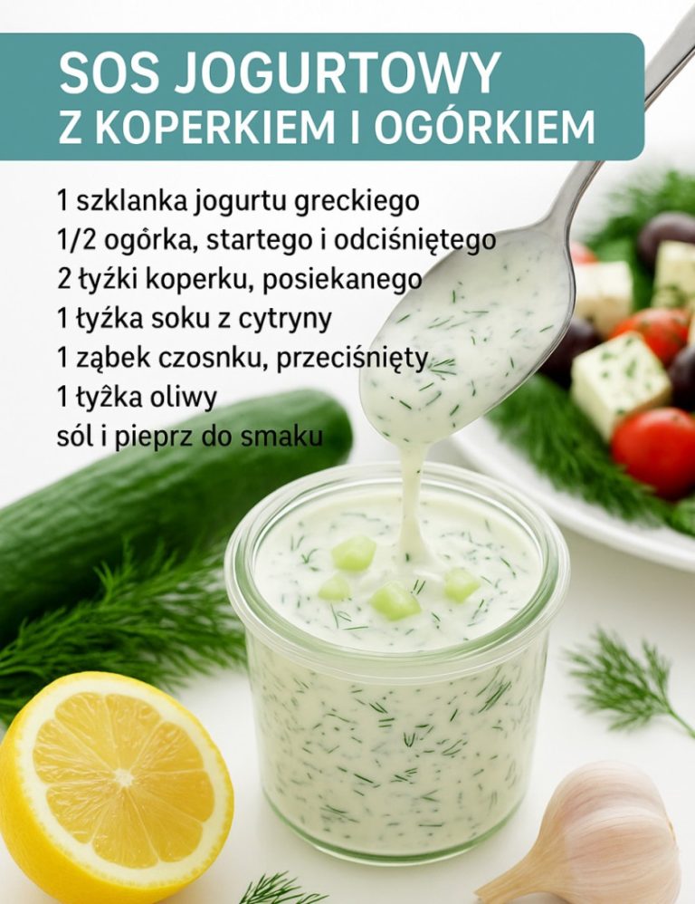 Sos jogurtowy z koperkiem i ogórkiem  Do sałatek ale i także do mięs