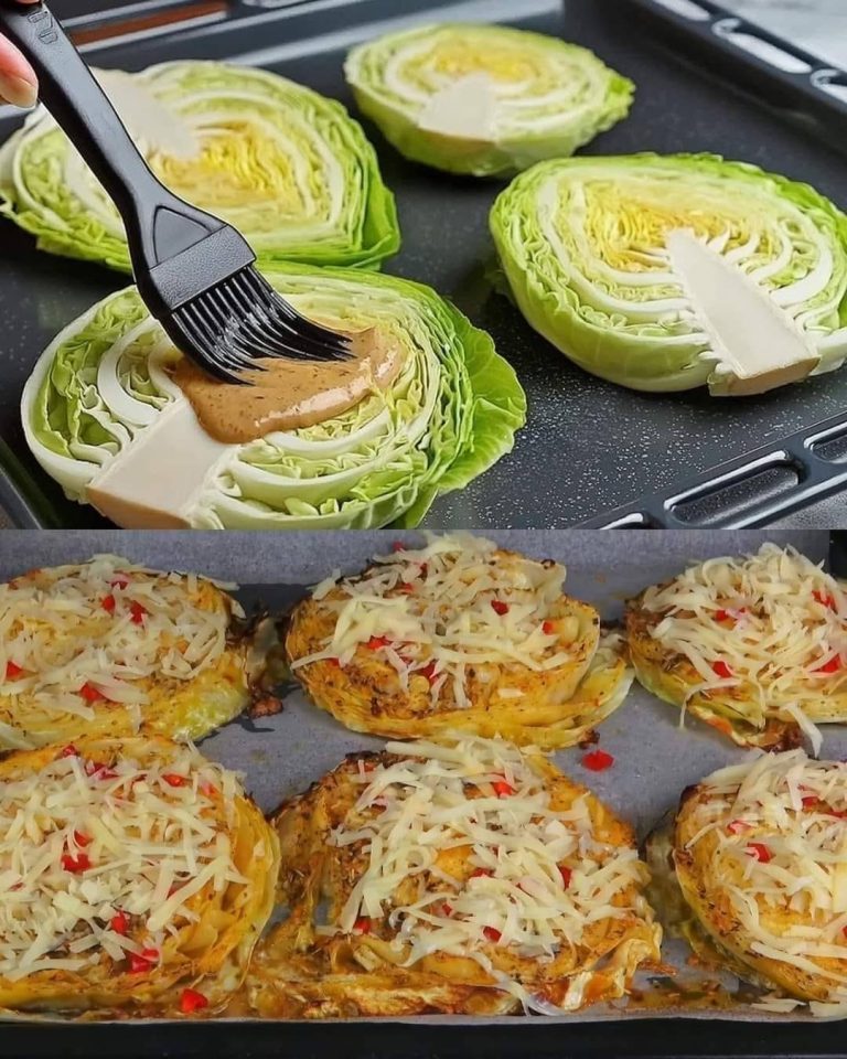 Wegańska Pieczona Kapusta z Serem i Kremowym Sosem