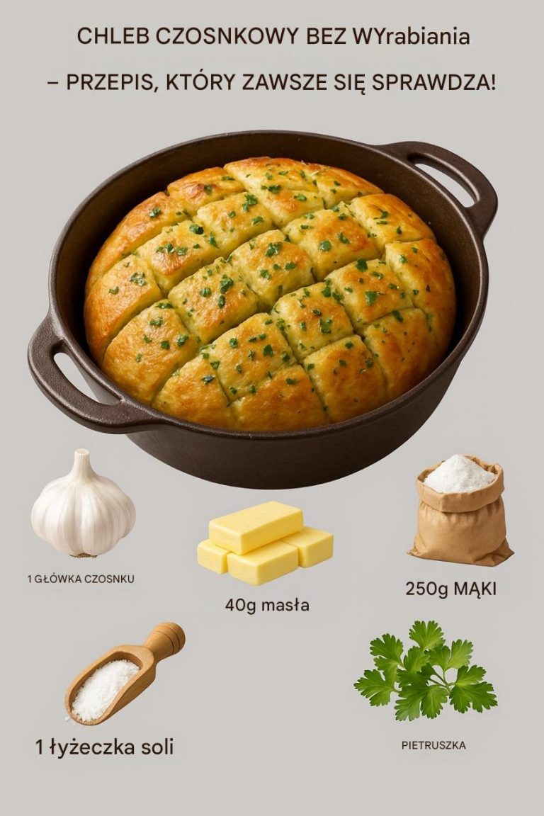 Chleb czosnkowy bez wyrabiania